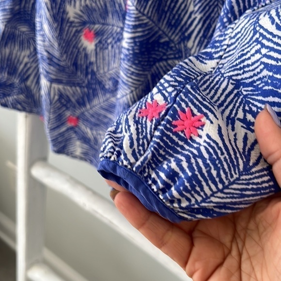 VINEYARD vines 100 silk palm floral embroidered pullover top size small - Picture 6 of 8